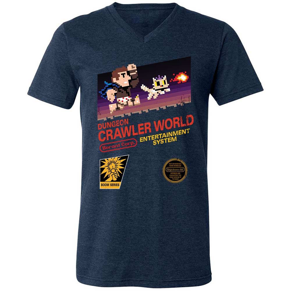 Unisex V-Neck T-Shirt - 4A2XHKXS - Heather Navy - 3