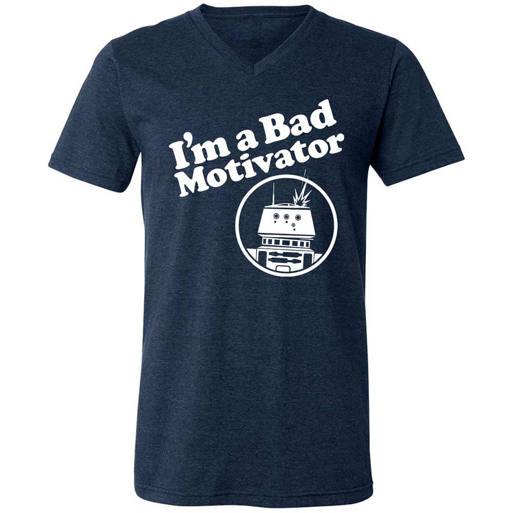 Unisex V-Neck T-Shirt - L1WZAMZG - Heather Navy - 3