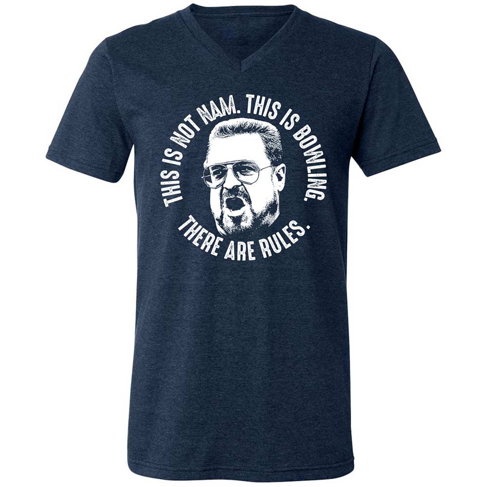 Unisex V-Neck T-Shirt - DUFJ6JZK - Heather Navy - 3