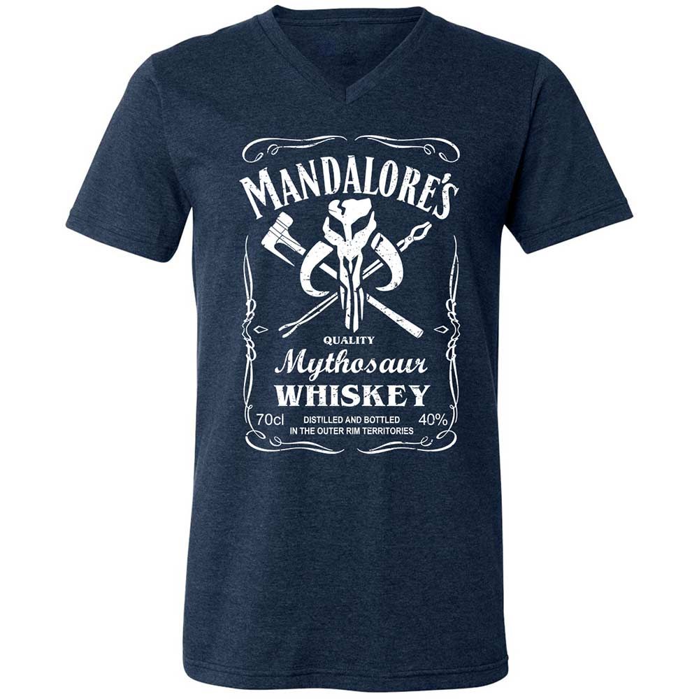 Unisex V-Neck T-Shirt - T36MNDDW - Heather Navy - 3