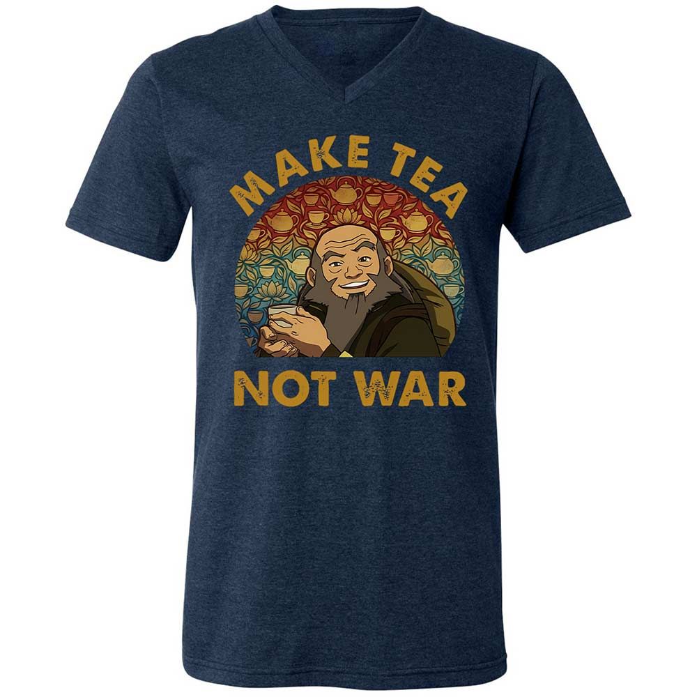 Unisex V-Neck T-Shirt - 9WJNUKF2 - Heather Navy - 3
