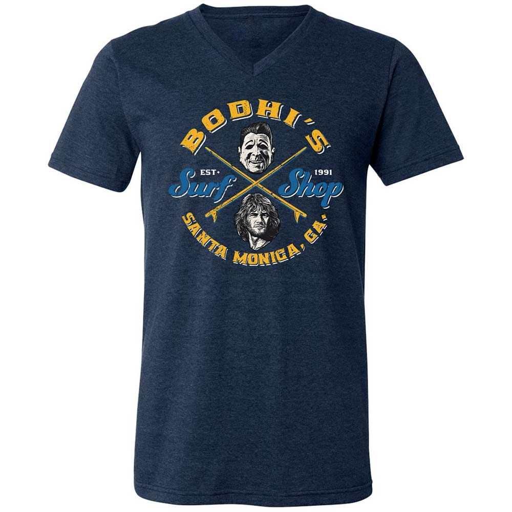 Unisex V-Neck T-Shirt - E9SJ7GZC - Heather Navy - 3