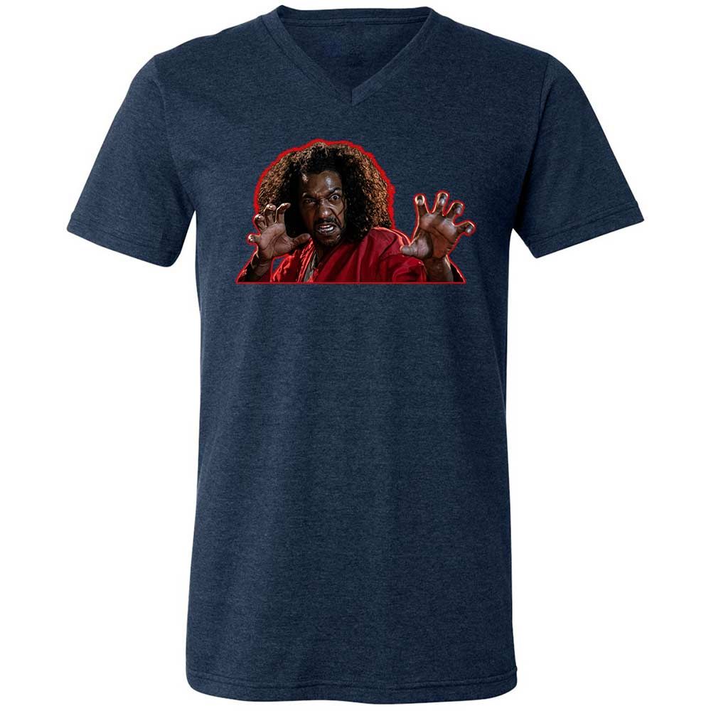 Unisex V-Neck T-Shirt - E8N5JLHV - Heather Navy - 3