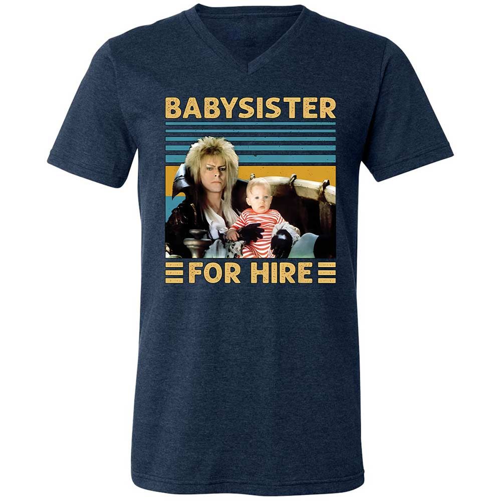 Unisex V-Neck T-Shirt - LZJPYWPX - Heather Navy - 3