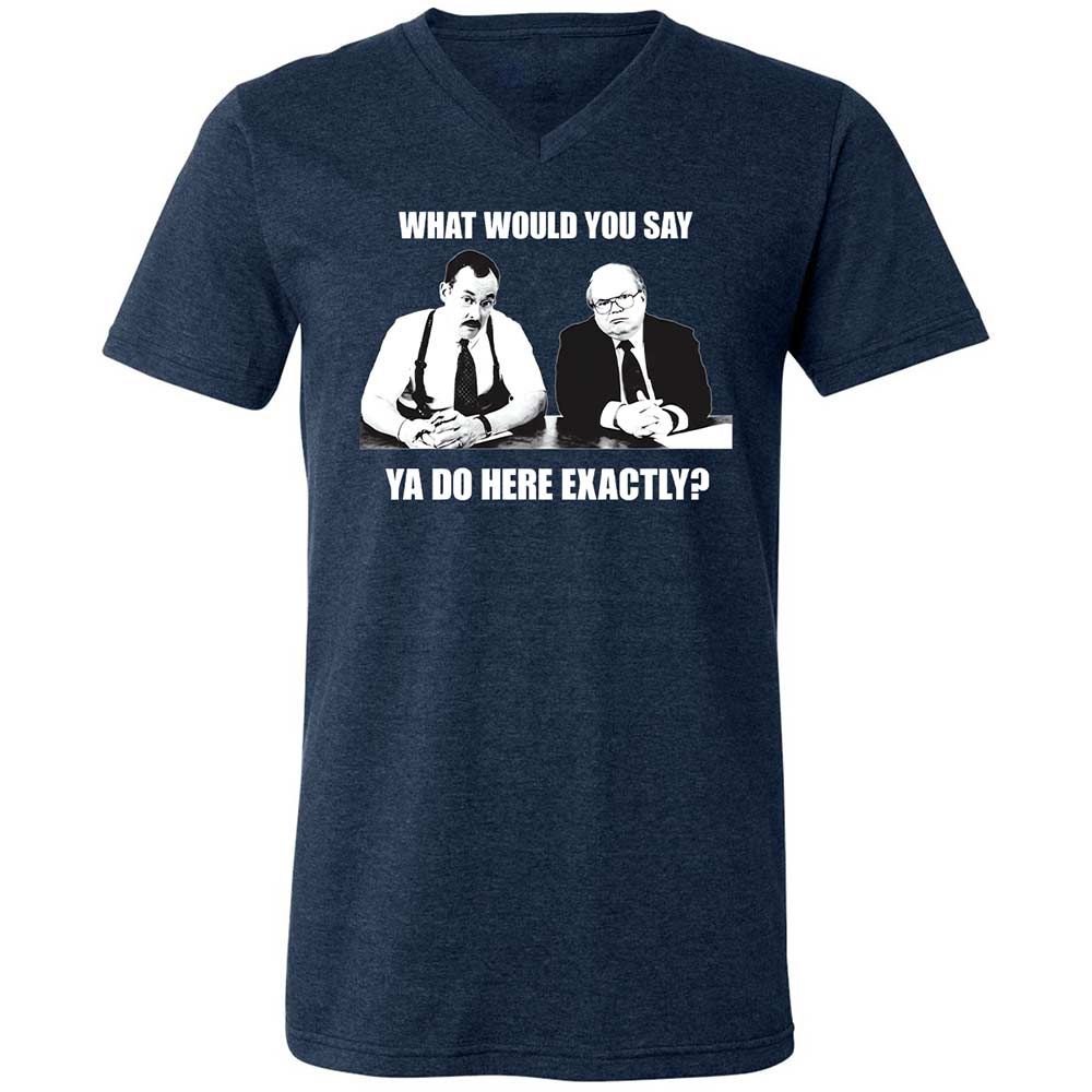 Unisex V-Neck T-Shirt - LJAEUEBJ - Heather Navy - 3