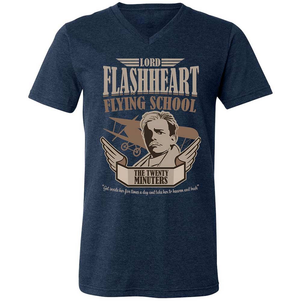 Unisex V-Neck T-Shirt - AAFSB9AT - Heather Navy - 3