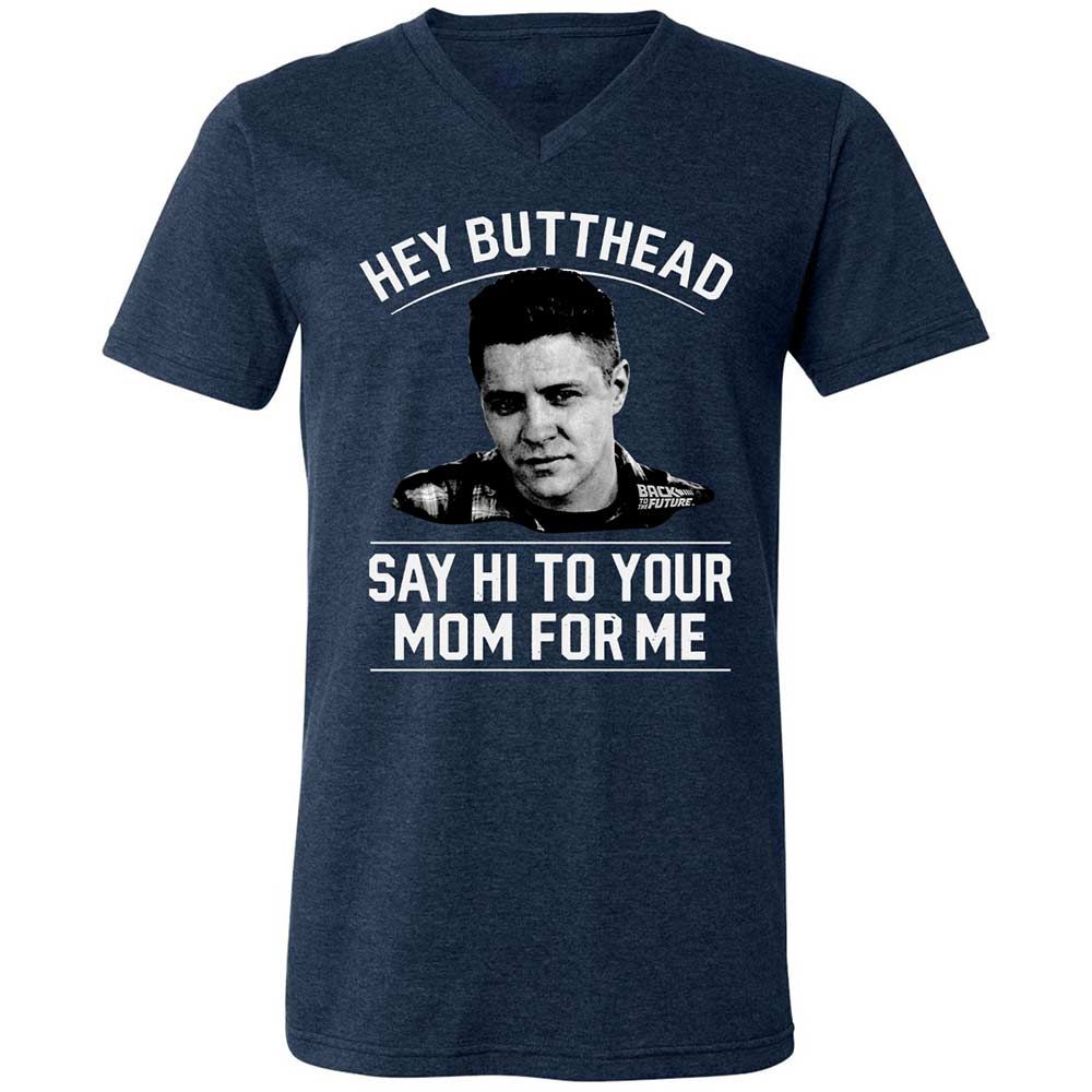 Unisex V-Neck T-Shirt - TBENHKFH - Heather Navy - 3