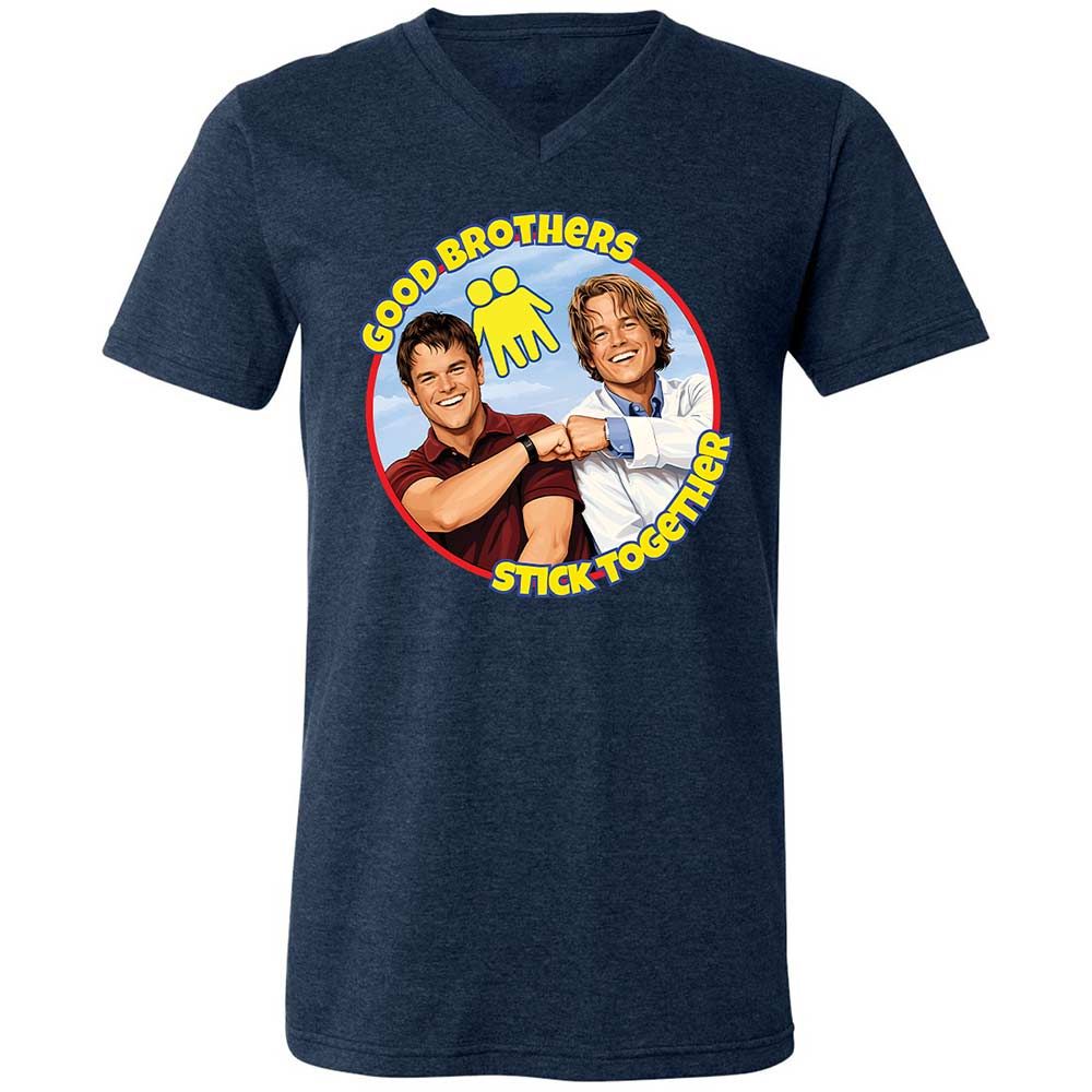 Unisex V-Neck T-Shirt - 9YXV6ECJ - Heather Navy - 3