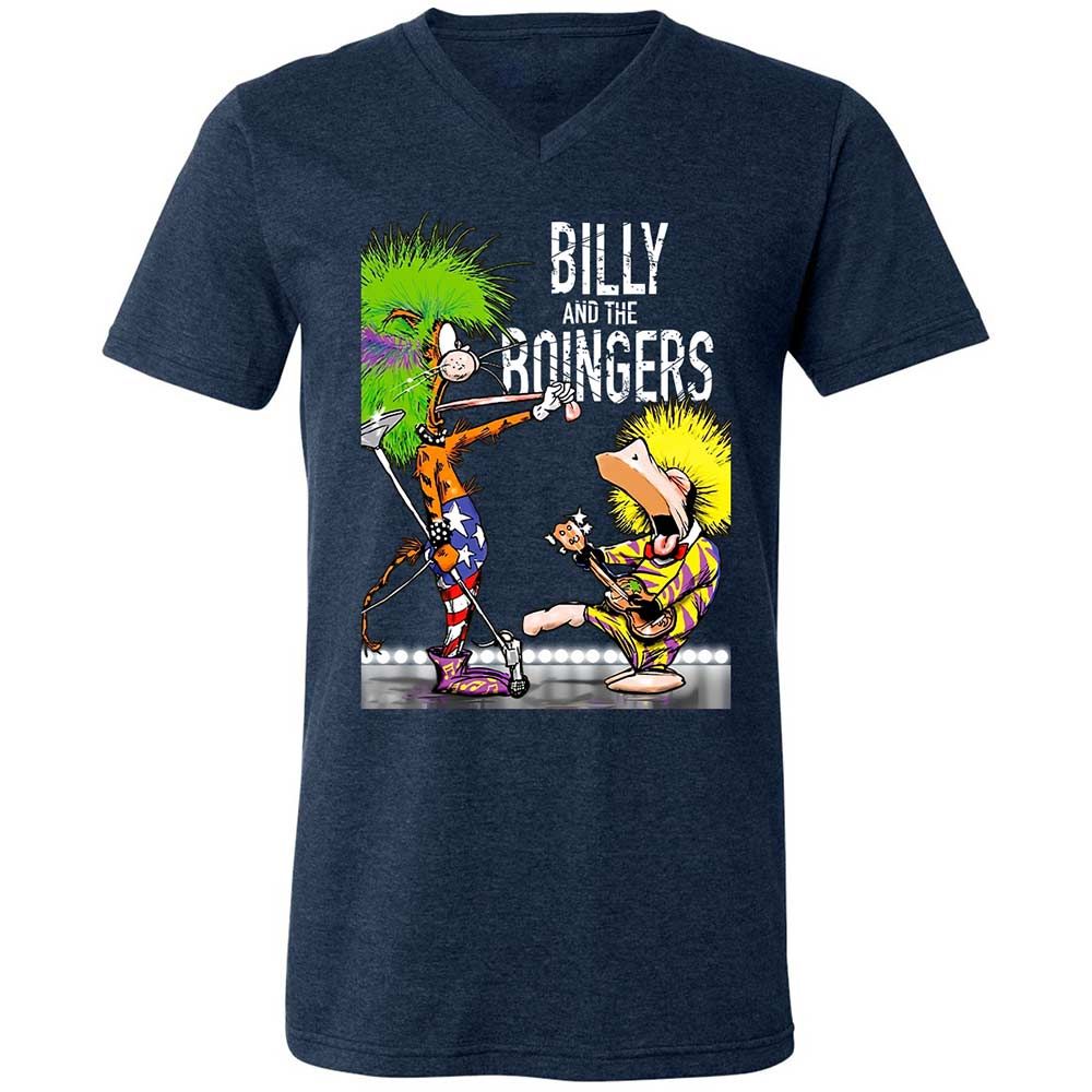 Unisex V-Neck T-Shirt - 1TYC5ZNR - Heather Navy - 3