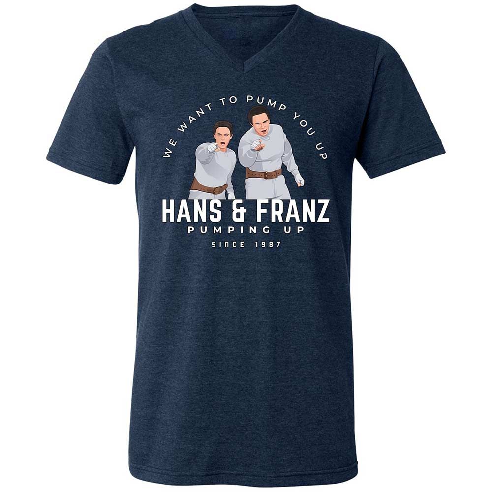 Unisex V-Neck T-Shirt - B6JXCDVC - Heather Navy - 3