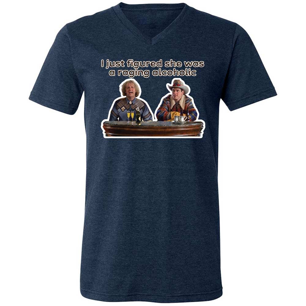Unisex V-Neck T-Shirt - T52LTPFU - Heather Navy - 3