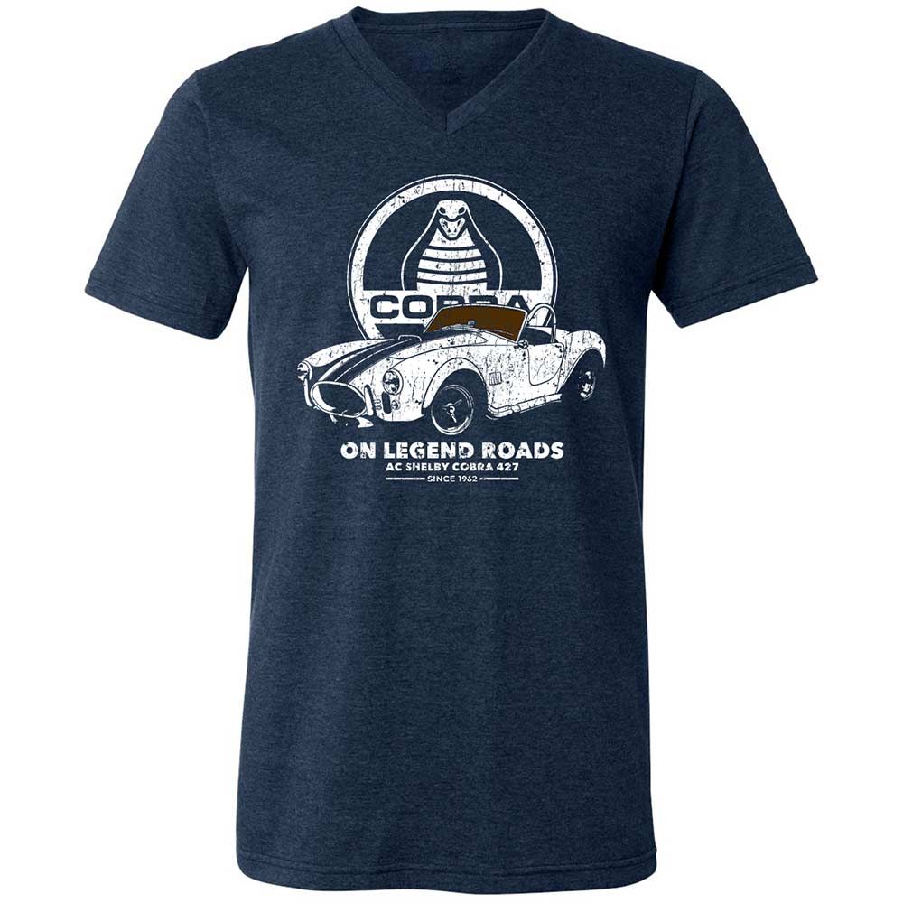 Unisex V-Neck T-Shirt - 3B31WVN8 - Heather Navy - 3