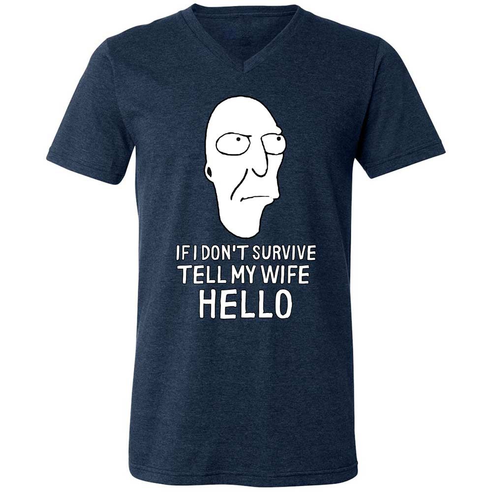 Unisex V-Neck T-Shirt - 25D3E6YT - Heather Navy - 3