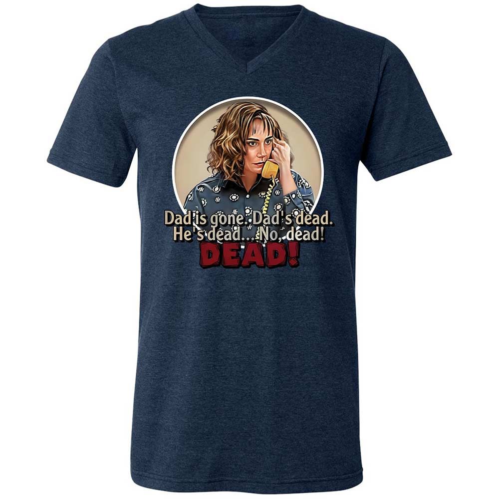 Unisex V-Neck T-Shirt - V4B2UKUN - Heather Navy - 3