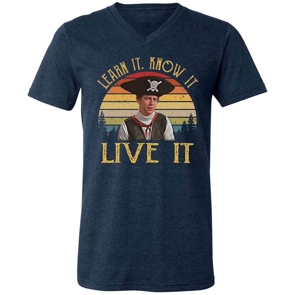 Unisex V-Neck T-Shirt - 3GALM913 - Heather Navy - 3