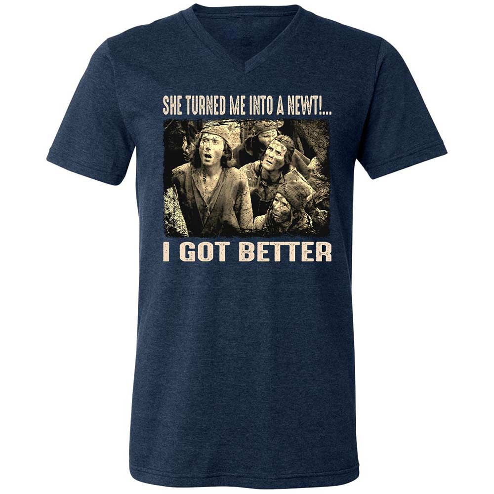 Unisex V-Neck T-Shirt - BPXQG833 - Heather Navy - 3