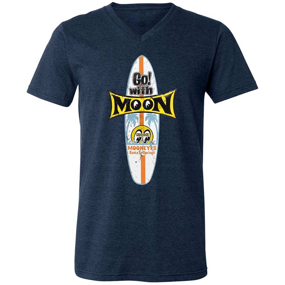 Unisex V-Neck T-Shirt - KY7N5KS7 - Heather Navy - 3