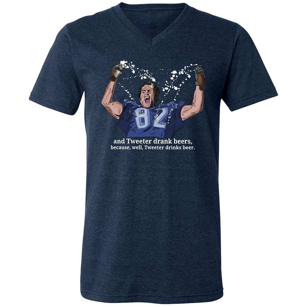 Unisex V-Neck T-Shirt - V3VMS157 - Heather Navy - 3