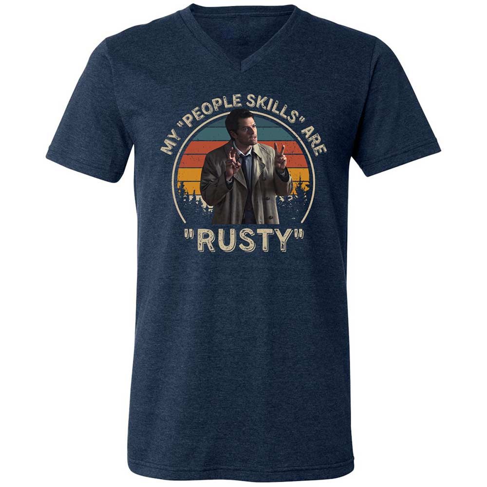 Unisex V-Neck T-Shirt - LGF22UEF - Heather Navy - 3
