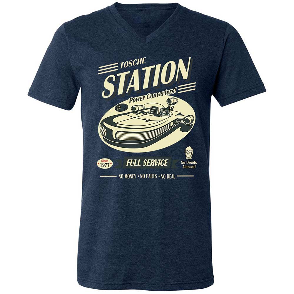 Unisex V-Neck T-Shirt - 83EFXEJU - Heather Navy - 3