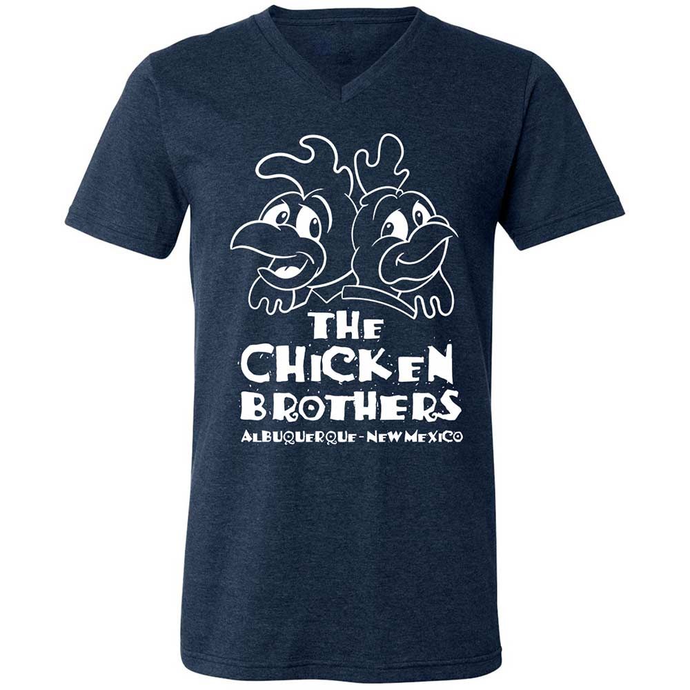 Unisex V-Neck T-Shirt - V7WAQP2Z - Heather Navy - 3