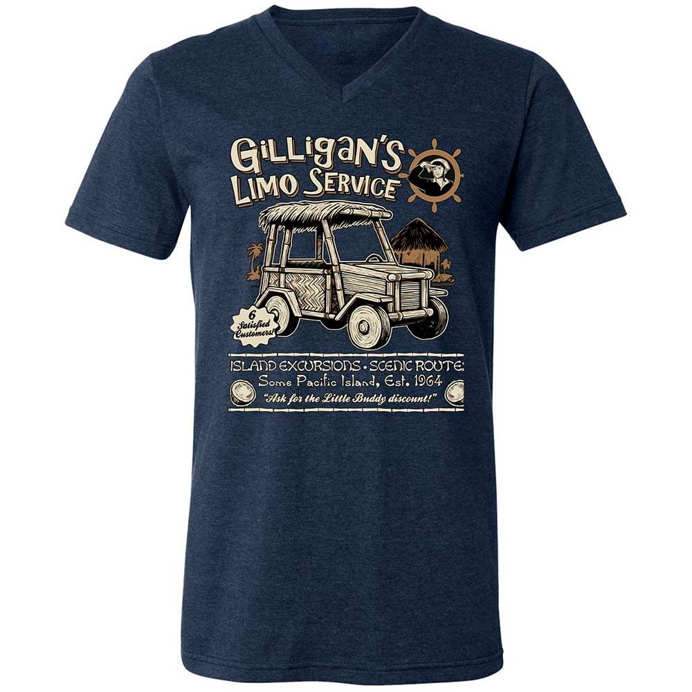 Unisex V-Neck T-Shirt - 6BLZMP7U - Heather Navy - 3