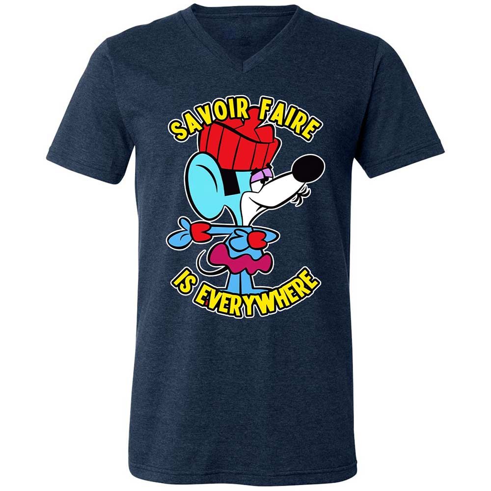 Unisex V-Neck T-Shirt - 75ZEHV4W - Heather Navy - 3