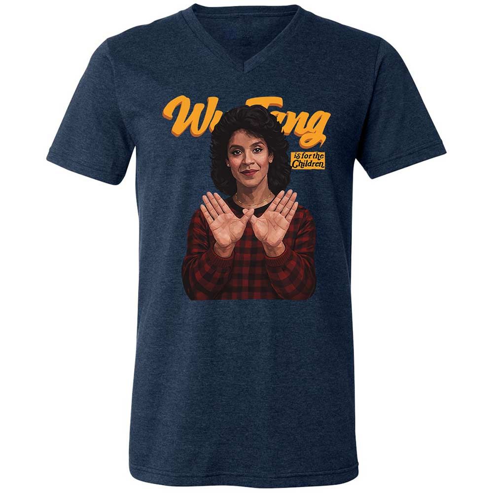 Unisex V-Neck T-Shirt - NBEL4DBQ - Heather Navy - 3