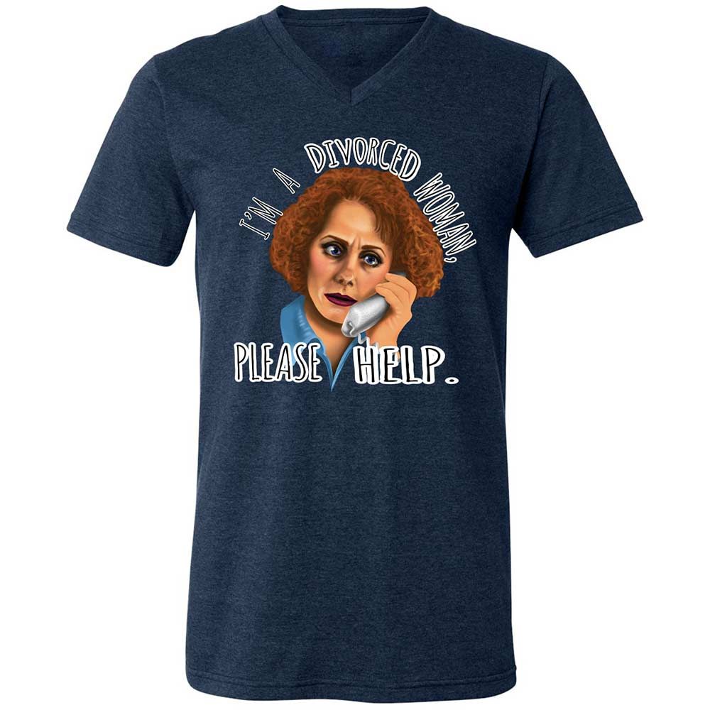 Unisex V-Neck T-Shirt - D6DYS252 - Heather Navy - 3