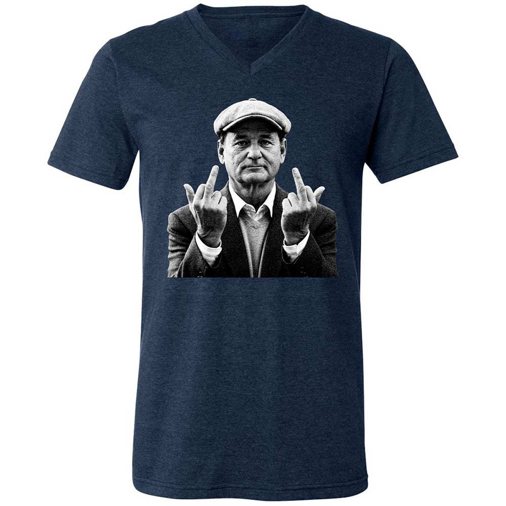 Bill Murray Middle Finger - Heather Navy - 3