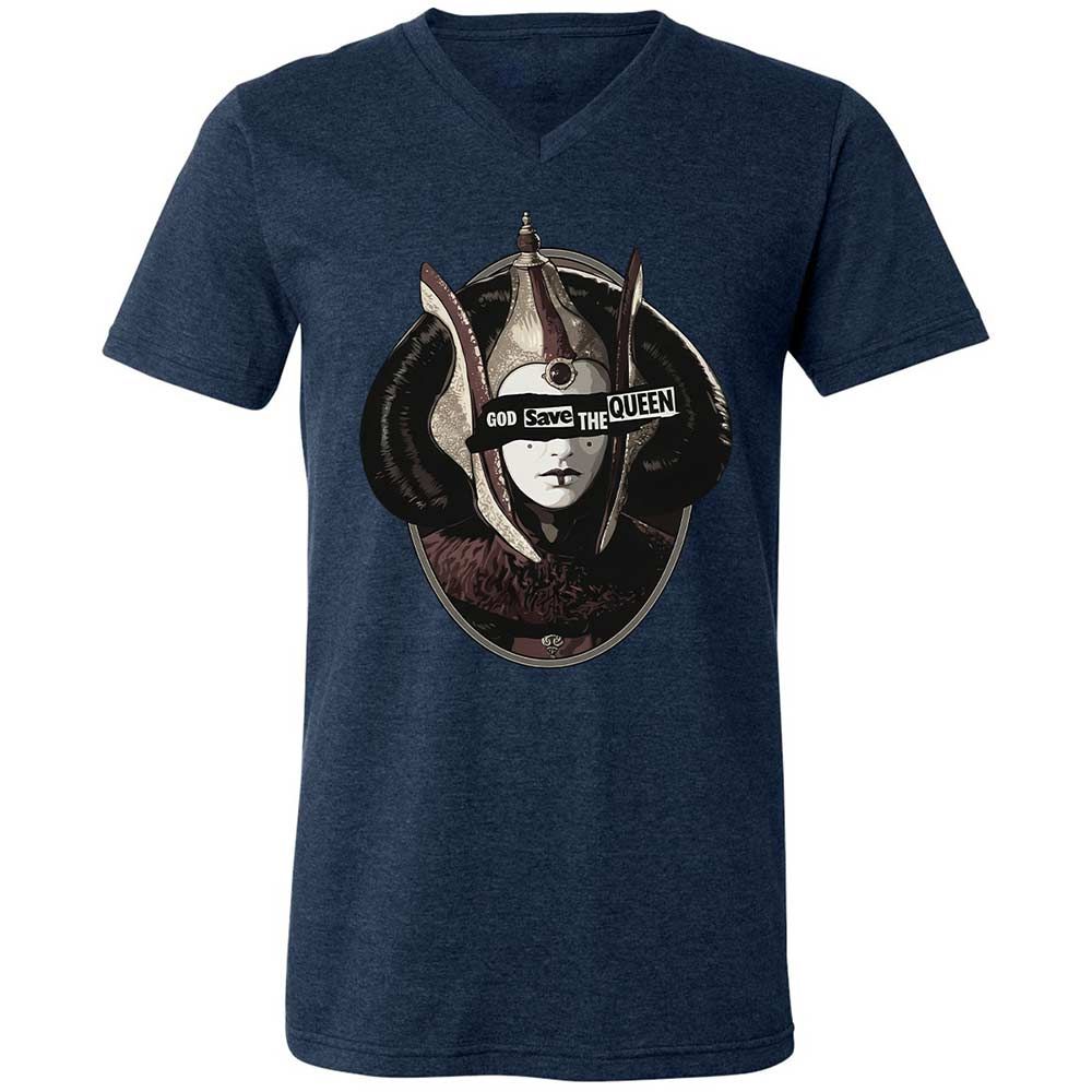 Unisex V-Neck T-Shirt - 2SYB9ULB - Heather Navy - 3
