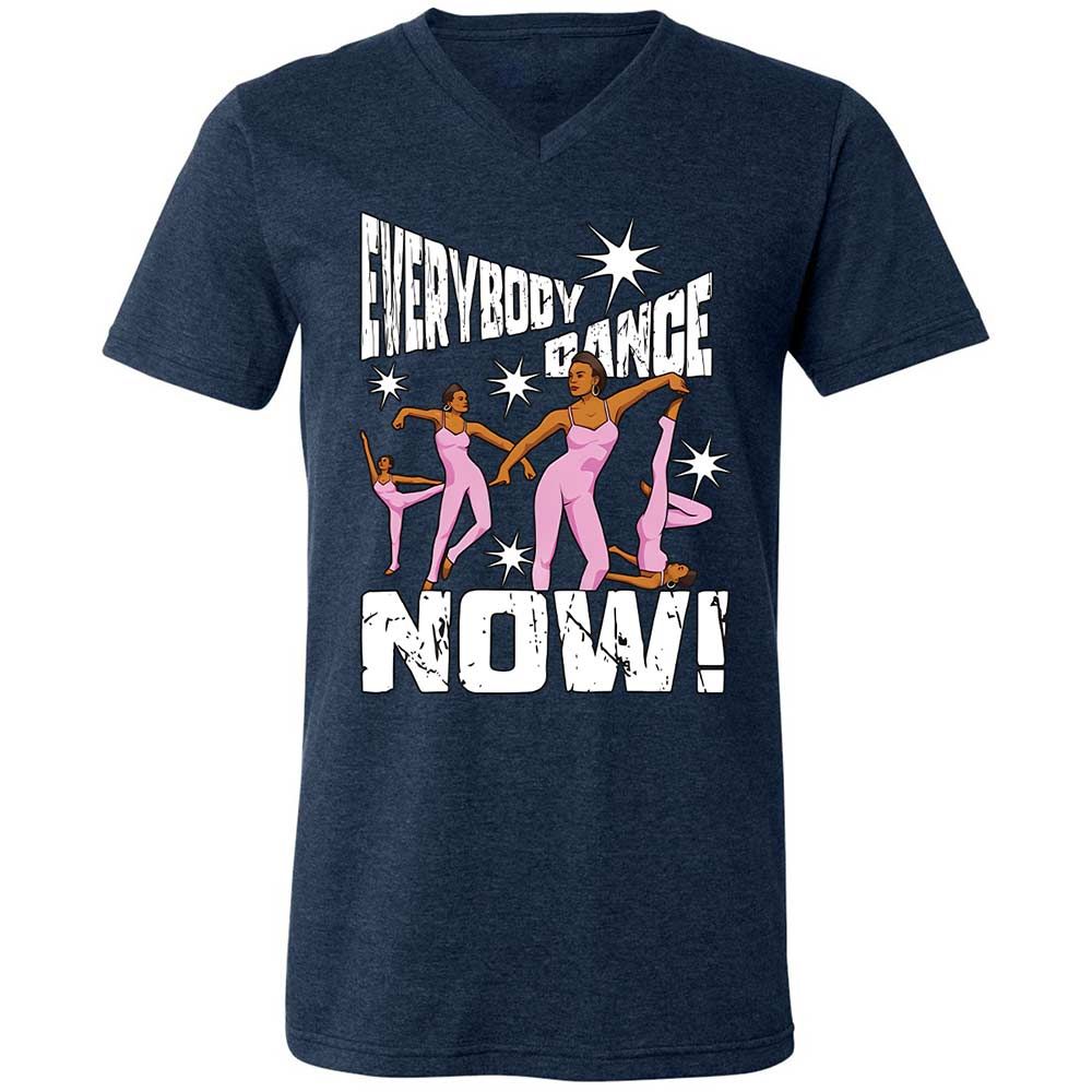 Unisex V-Neck T-Shirt - 9KWT5MVW - Heather Navy - 3