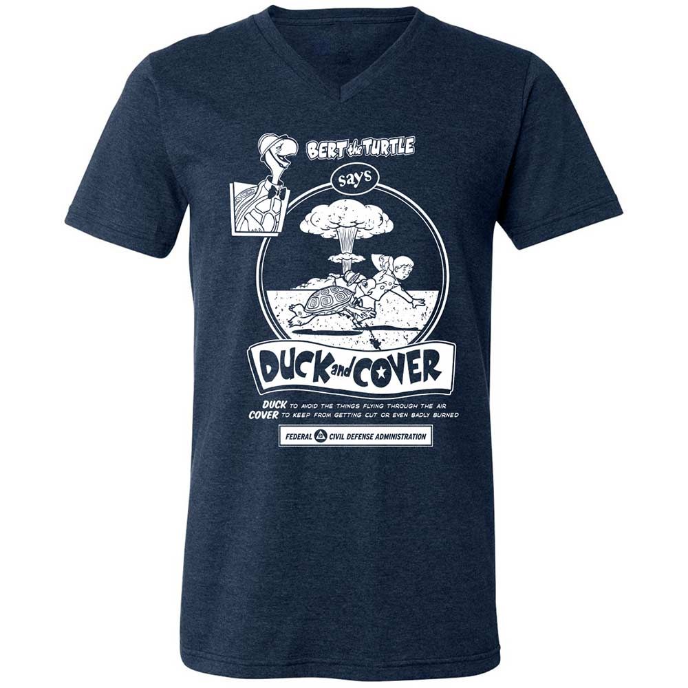 Unisex V-Neck T-Shirt - 2VA6L91B - Heather Navy - 3