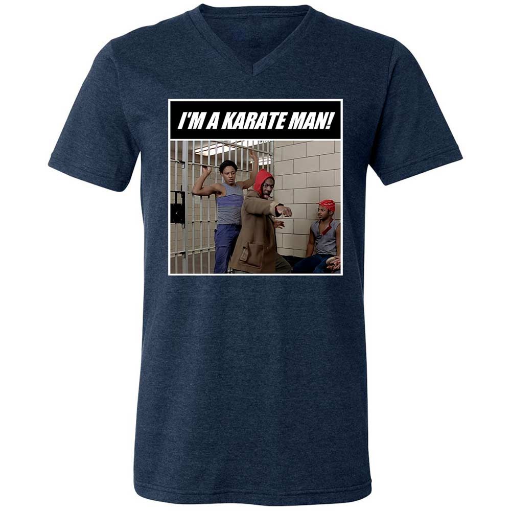 Unisex V-Neck T-Shirt - PDAB3D6Y - Heather Navy - 3