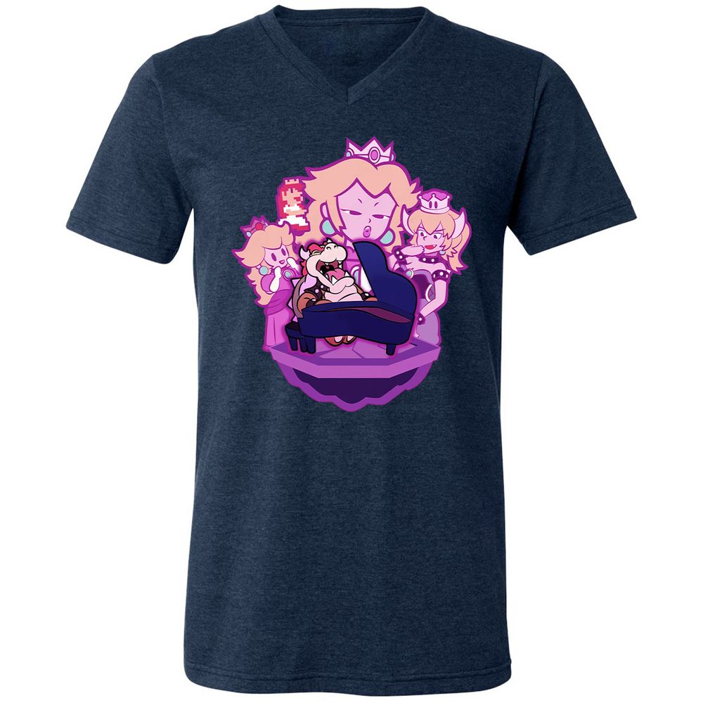 Unisex V-Neck T-Shirt - 1PBRJDFS - Heather Navy - 3