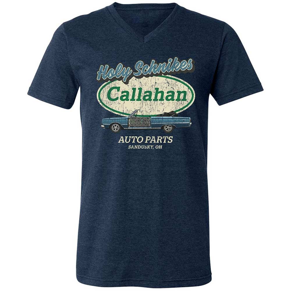 Unisex V-Neck T-Shirt - YF5AFXAS - Heather Navy - 3