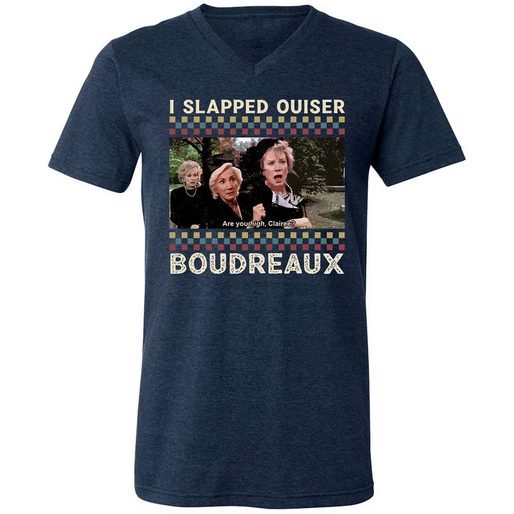 Unisex V-Neck T-Shirt - SJ52SQH4 - Heather Navy - 3