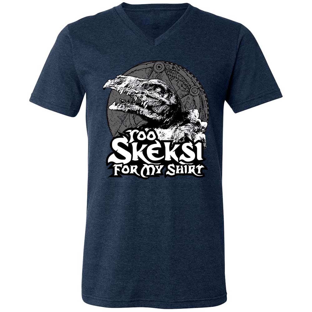 Unisex V-Neck T-Shirt - D7Z6V5R3 - Heather Navy - 3