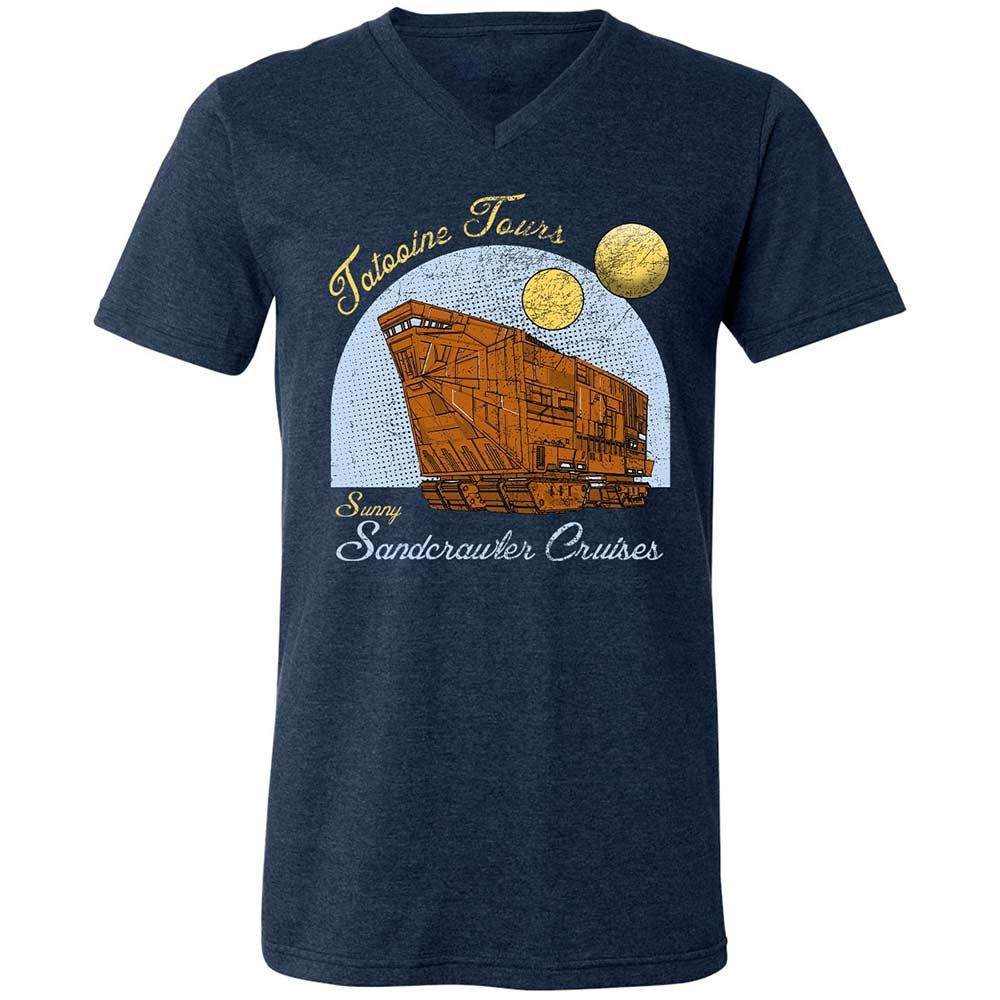 Unisex V-Neck T-Shirt - M2UJ2328 - Heather Navy - 3