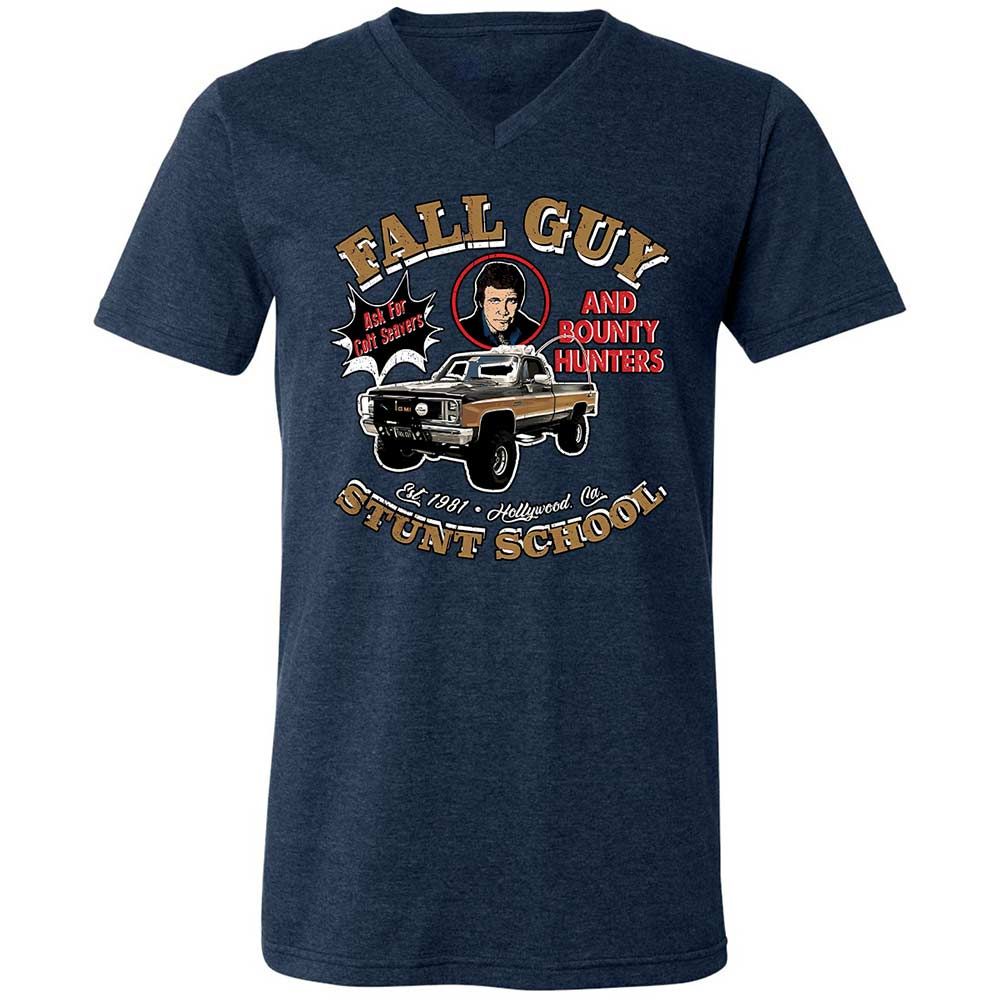 Unisex V-Neck T-Shirt - R7F1SAY7 - Heather Navy - 3