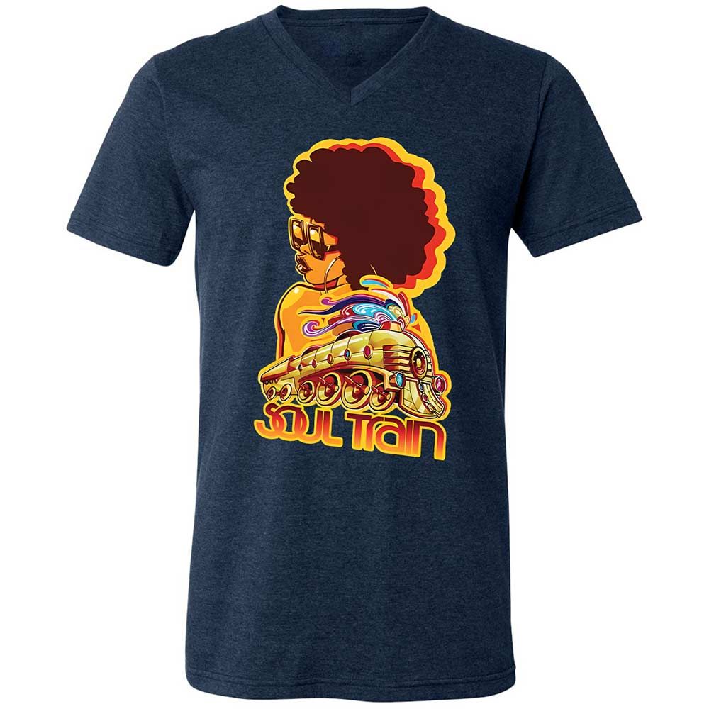 Unisex V-Neck T-Shirt - 6MHRA2ZP - Heather Navy - 3