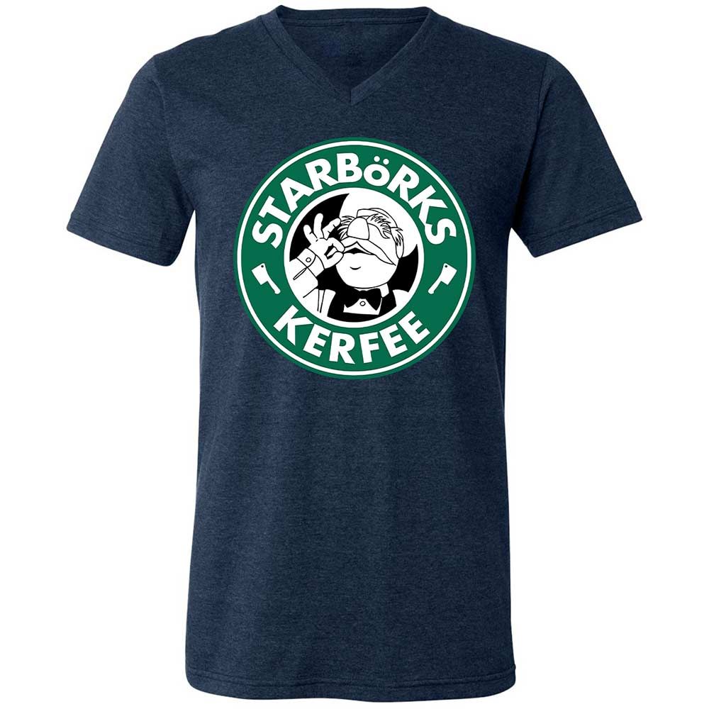 Unisex V-Neck T-Shirt - FSD7CA7A - Heather Navy - 3