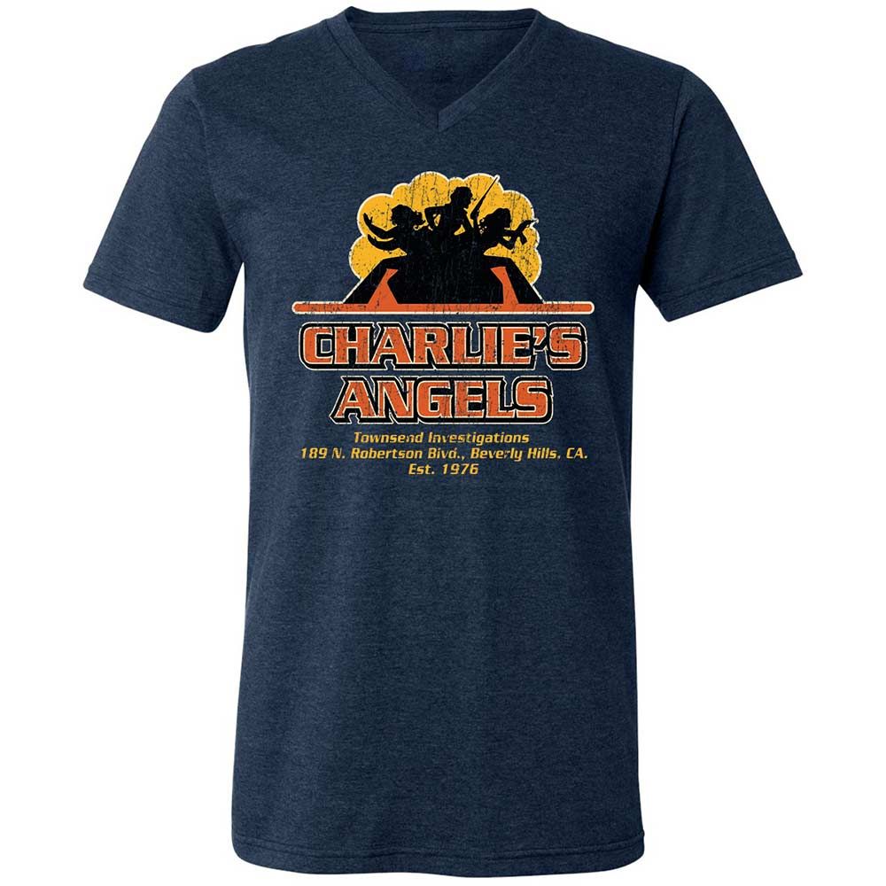 Unisex V-Neck T-Shirt - LRLC1GB7 - Heather Navy - 3