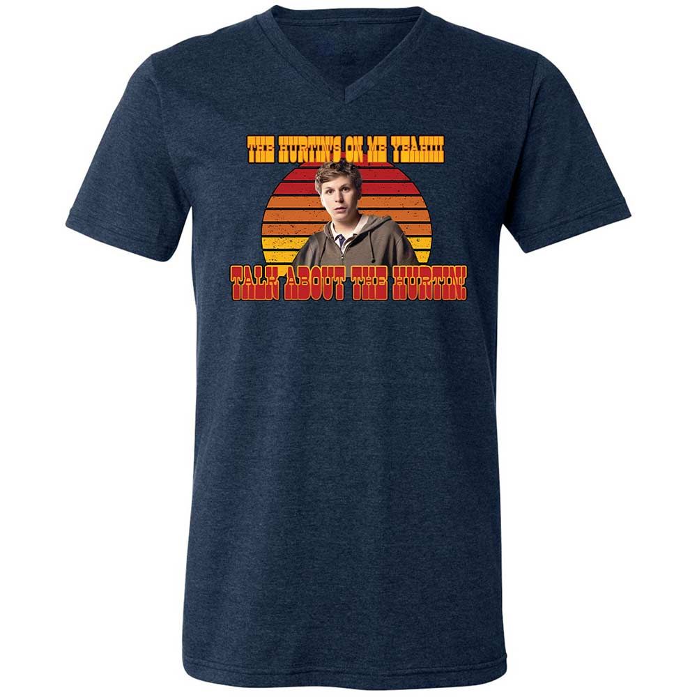 Unisex V-Neck T-Shirt - E3SKWTEG - Heather Navy - 3