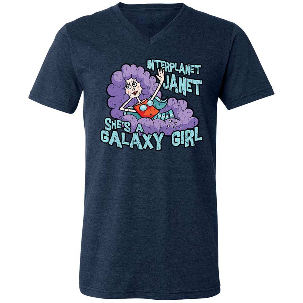 Unisex V-Neck T-Shirt - T5T3RW7Y - Heather Navy - 3