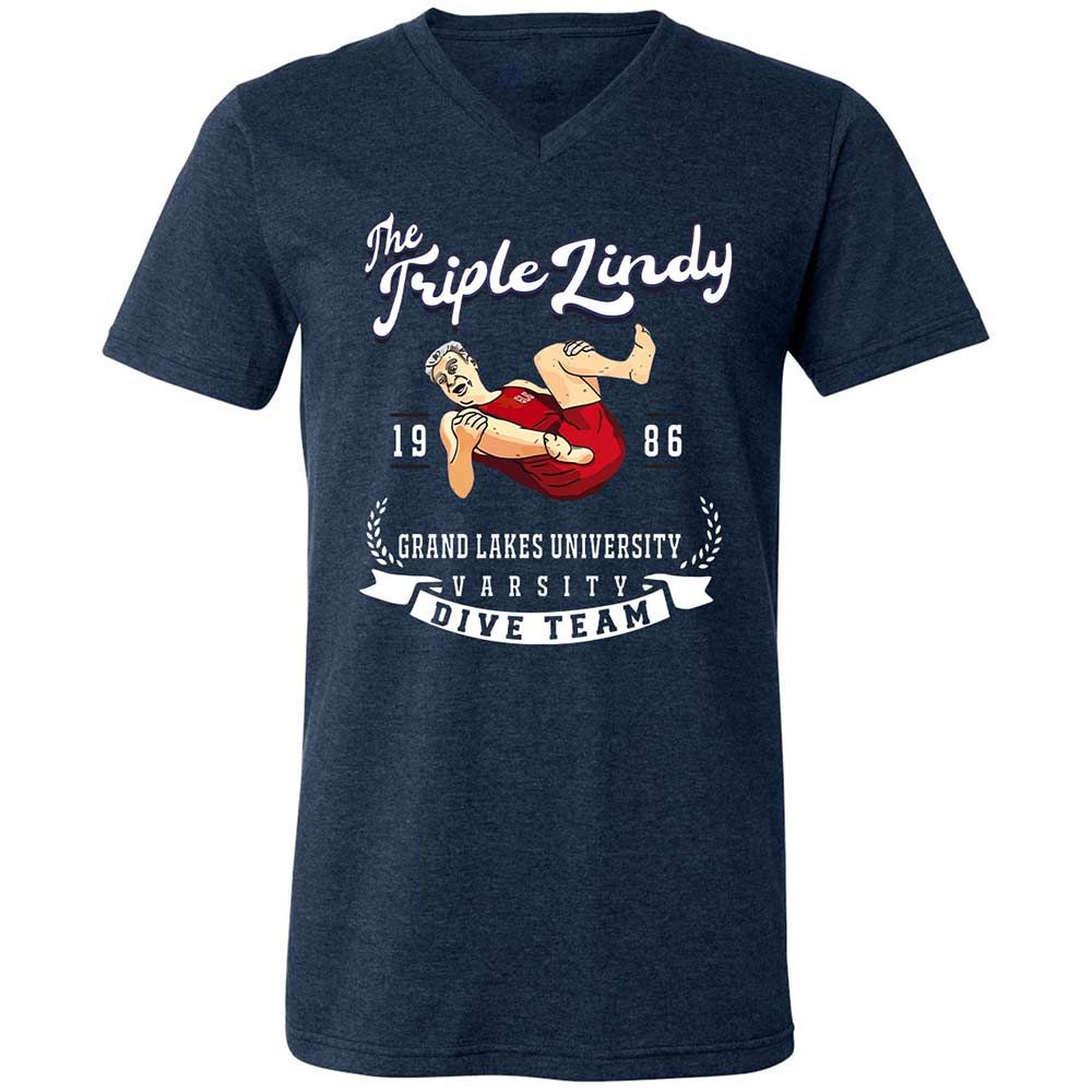 Unisex V-Neck T-Shirt - 1HWJC22T - Heather Navy - 3