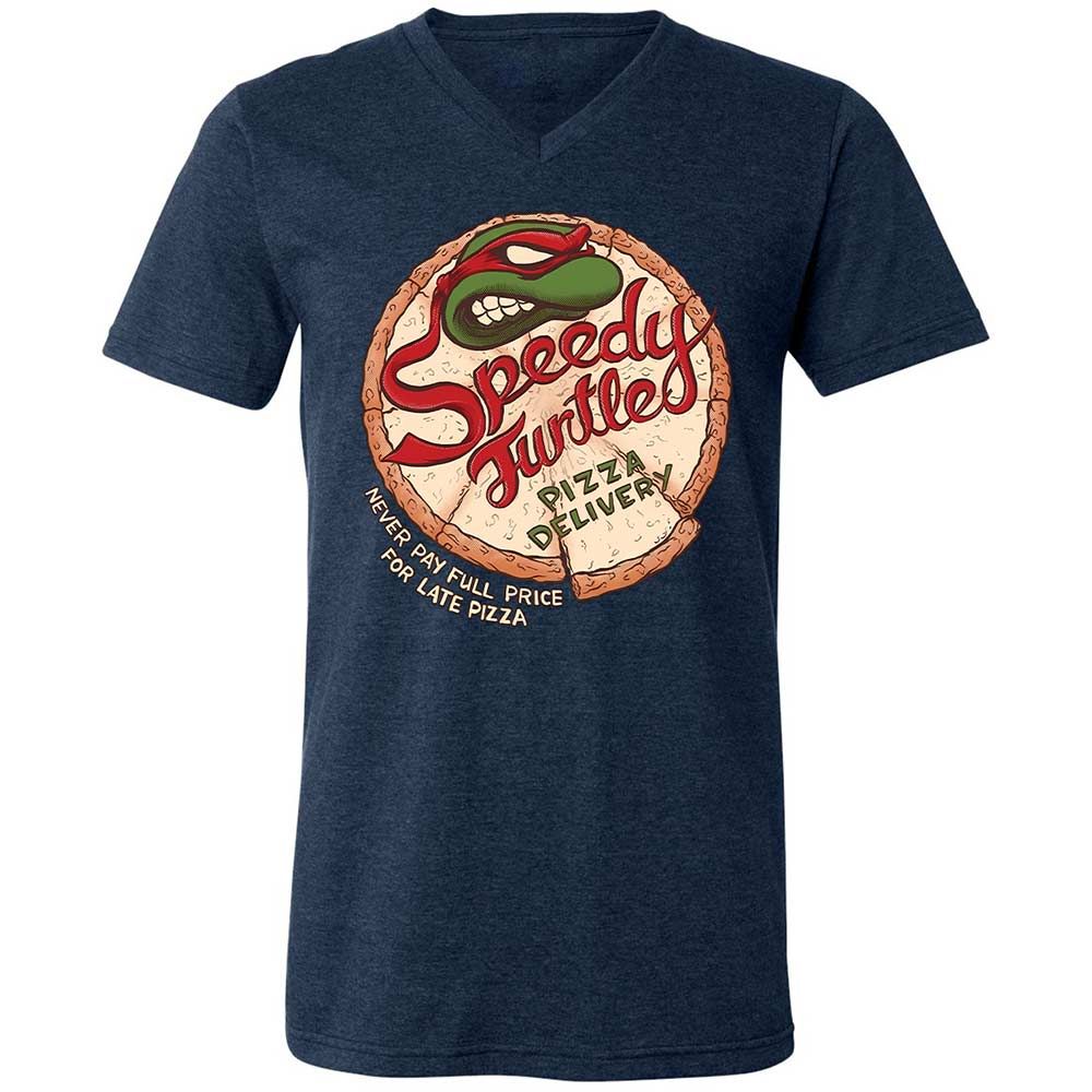 Unisex V-Neck T-Shirt - QTH6DN98 - Heather Navy - 3