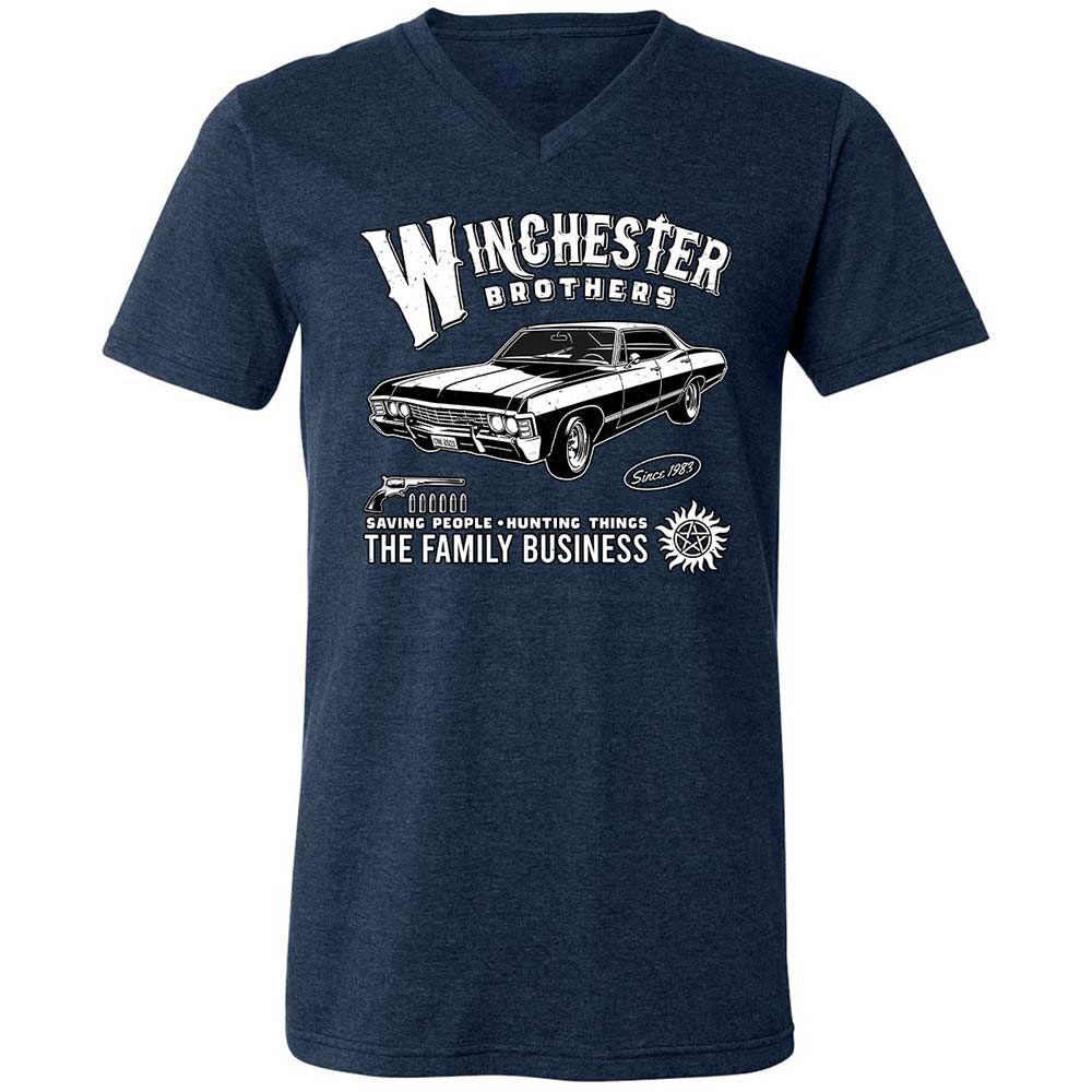Unisex V-Neck T-Shirt - KAM13VLA - Heather Navy - 3