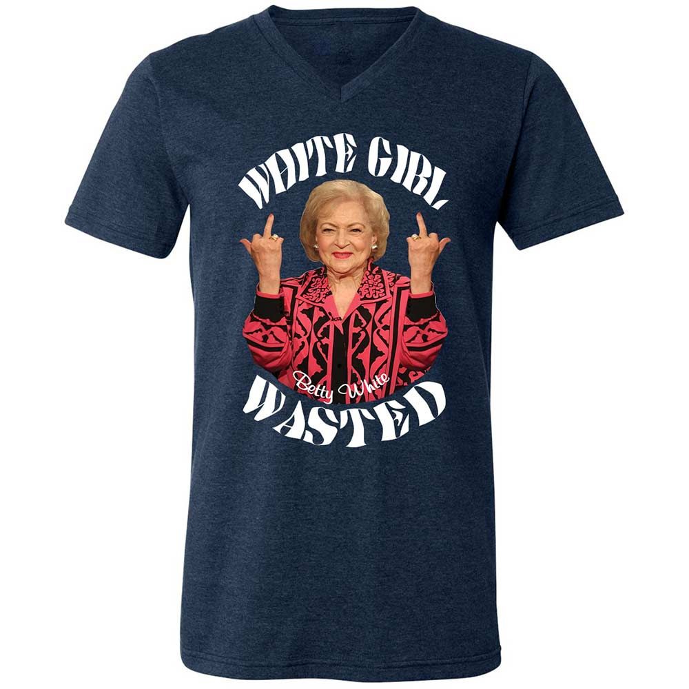 Unisex V-Neck T-Shirt - 5QLRSHA9 - Heather Navy - 3