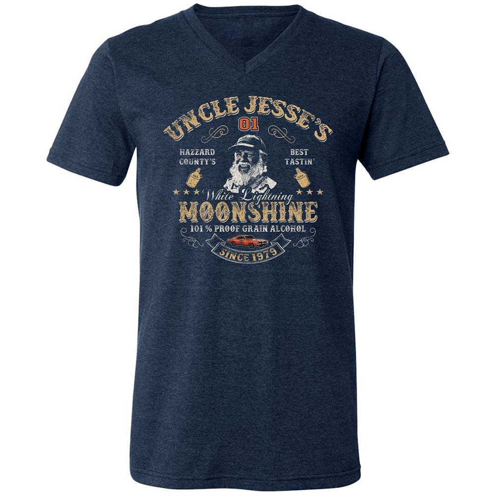 Unisex V-Neck T-Shirt - QD3D4XU5 - Heather Navy - 3